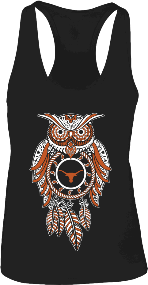 Sugar Skull Owl - Sugar Skull Owl - Texas Longhorns - Next Level Women's (1000x1000), Png Download