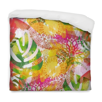 Tropical Background With Watercolor Effect - Textile (400x400), Png Download