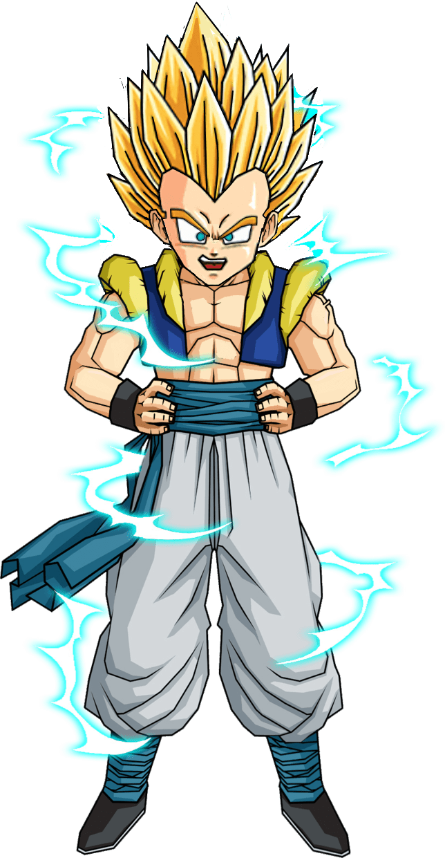 Dragon Ball Z Gotenks Ssj2 (644x1241), Png Download