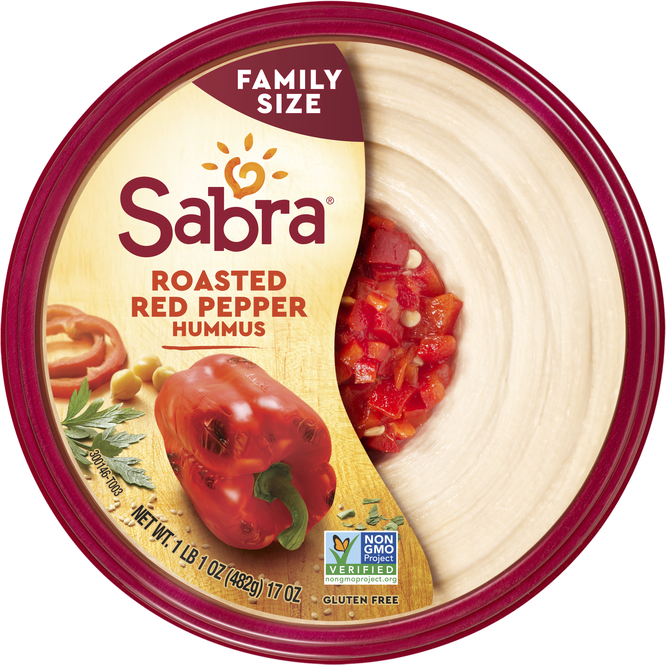 Sabra Roasted Red Pepper Hummus, 17 Oz - Sabra Roasted Red Pepper Hummus (2700x2700), Png Download