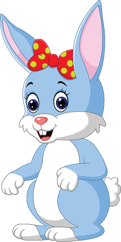 Bunny Clipart Baby Rabbit - Cute Baby Bunny Cartoon (246x492), Png Download