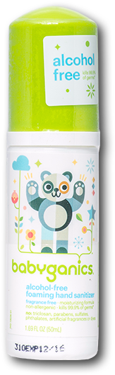 Babyganics Fragrance Free Foaming Hand Sanitizer - Babyganics - Hand Sanitizer Foaming Alcohol Free Fragrance (600x600), Png Download