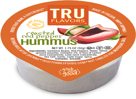 Tru Flavors Roasted Red Pepper Hummus Cups - Flavor (600x600), Png Download