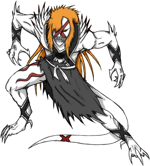 Ichigo New Hollow Form By Arrancarfighter On - Ichigo Kurosaki (629x640), Png Download