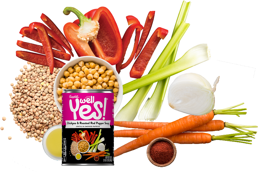 Chickpea & Roasted Red Pepper - Campbells Well Yes! Bisque, Tomato Carrot - 16.6 Oz (920x613), Png Download