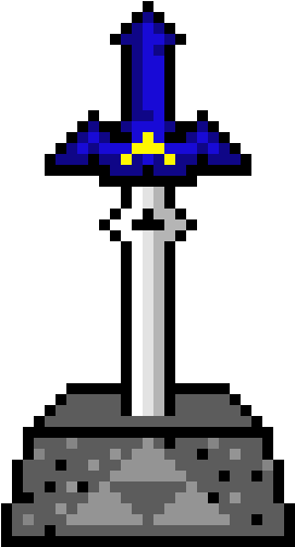 Master Sword - Legend Of Zelda Master Sword Pixel Art (330x540), Png Download