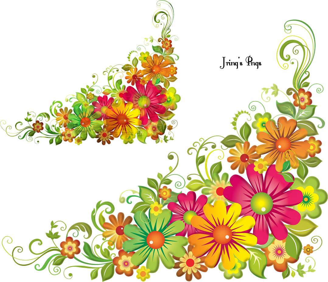 Corner Flower - Flower Corner Design Hd (1078x926), Png Download