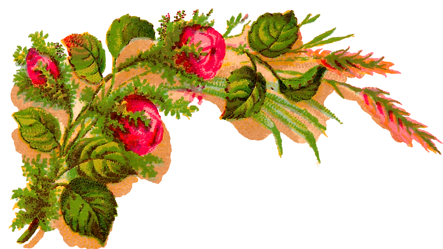 Digital Decorative Flower Corner Downloads - Corner Designs Of Flowers Png (1499x859), Png Download