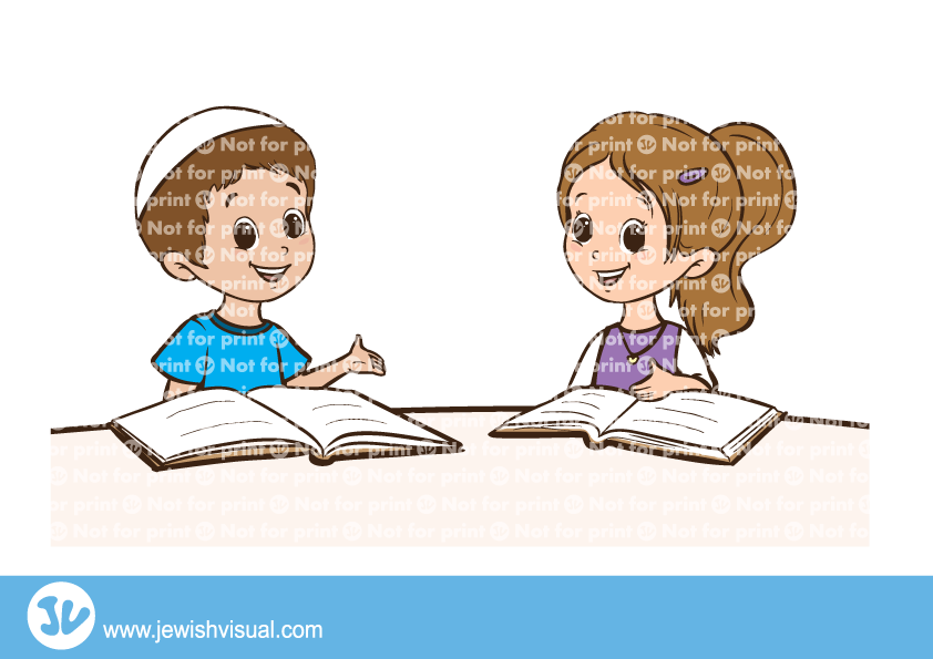 Rabbi Clipart Learning Torah - לומדים תורה (842x595), Png Download
