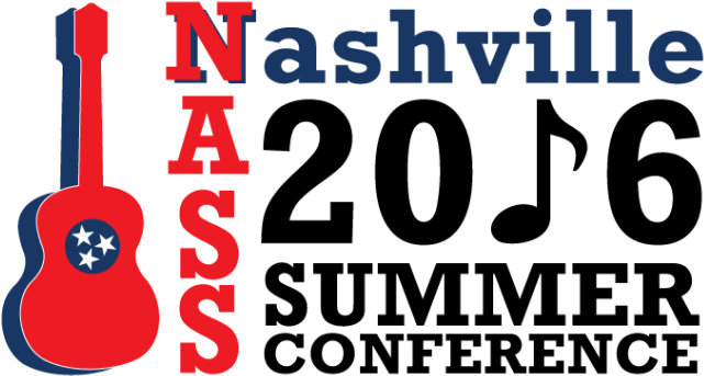 Logo Showing A Guitar With Tri-stars That Says Nass - Nashville (750x501), Png Download