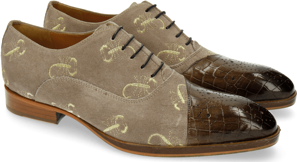 Oxford Shoes Ricky 9 Crock Suede Smoke Gold - Faveraye-mâchelles (1024x1024), Png Download