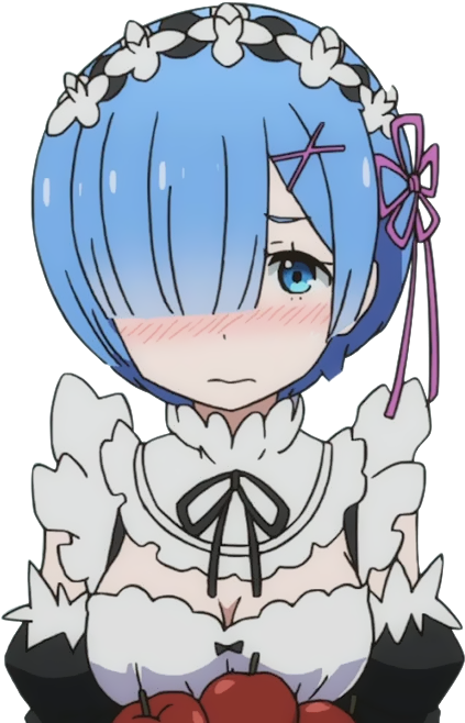 Sky On Twitter - Re Zero Rem Transparent (500x676), Png Download