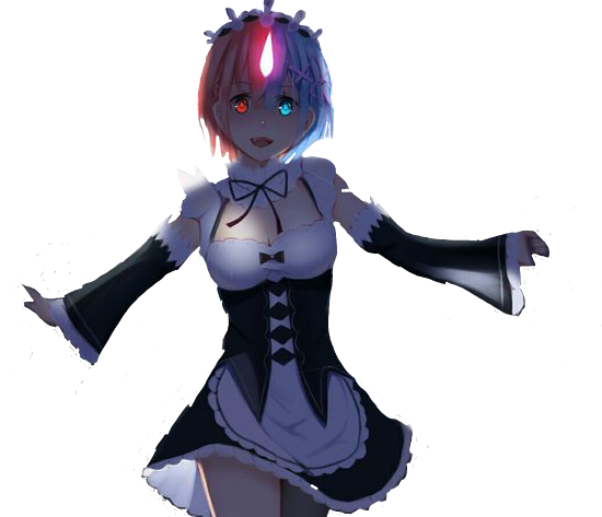 Re Zero Ram Kawaii (550x473), Png Download