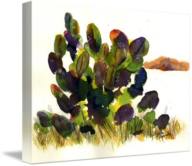Go To Image - Imagekind 'cactus' Framed Painting Print, Green (650x563), Png Download
