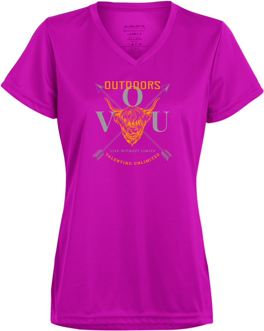 Vuo Bull And Crossed Arrows Ladies' Wicking T-shirt - T-shirt (1155x1155), Png Download