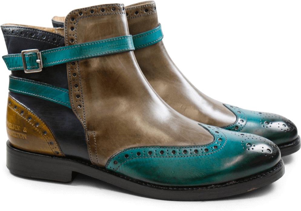 Ankle Boots Amelie 11 Turquoise Smog Navy Sun Strap - Melvin & Hamilton Amelie 11 Stiefeletten, Damen, (1024x1024), Png Download