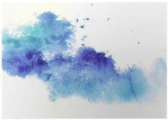 Gallery Direct Abstract Blue Watercolor Oversized Gallery (400x400), Png Download