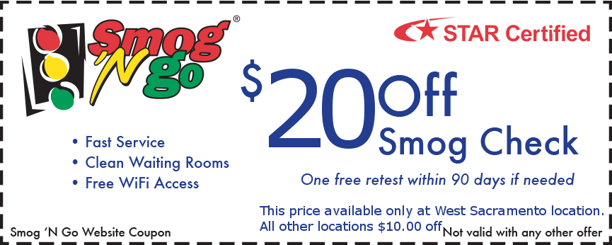 20 Dollars Off Smog Check Coupon For West Sacramento - Smog Coupons Sacramento (865x346), Png Download