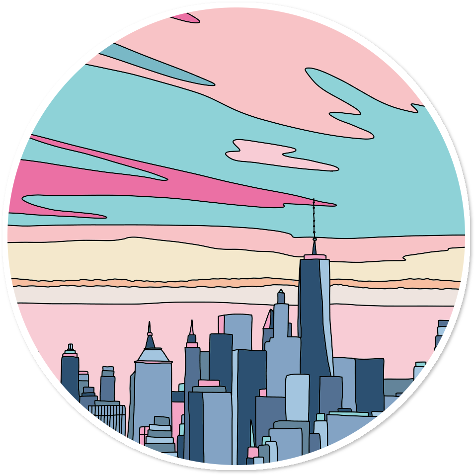 Adesivo City Sunset By Elebea De Sasa Elebea - Sunset Stickers (962x962), Png Download