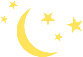 Moon And Stars Png - Yellow Moon And Stars (349x349), Png Download