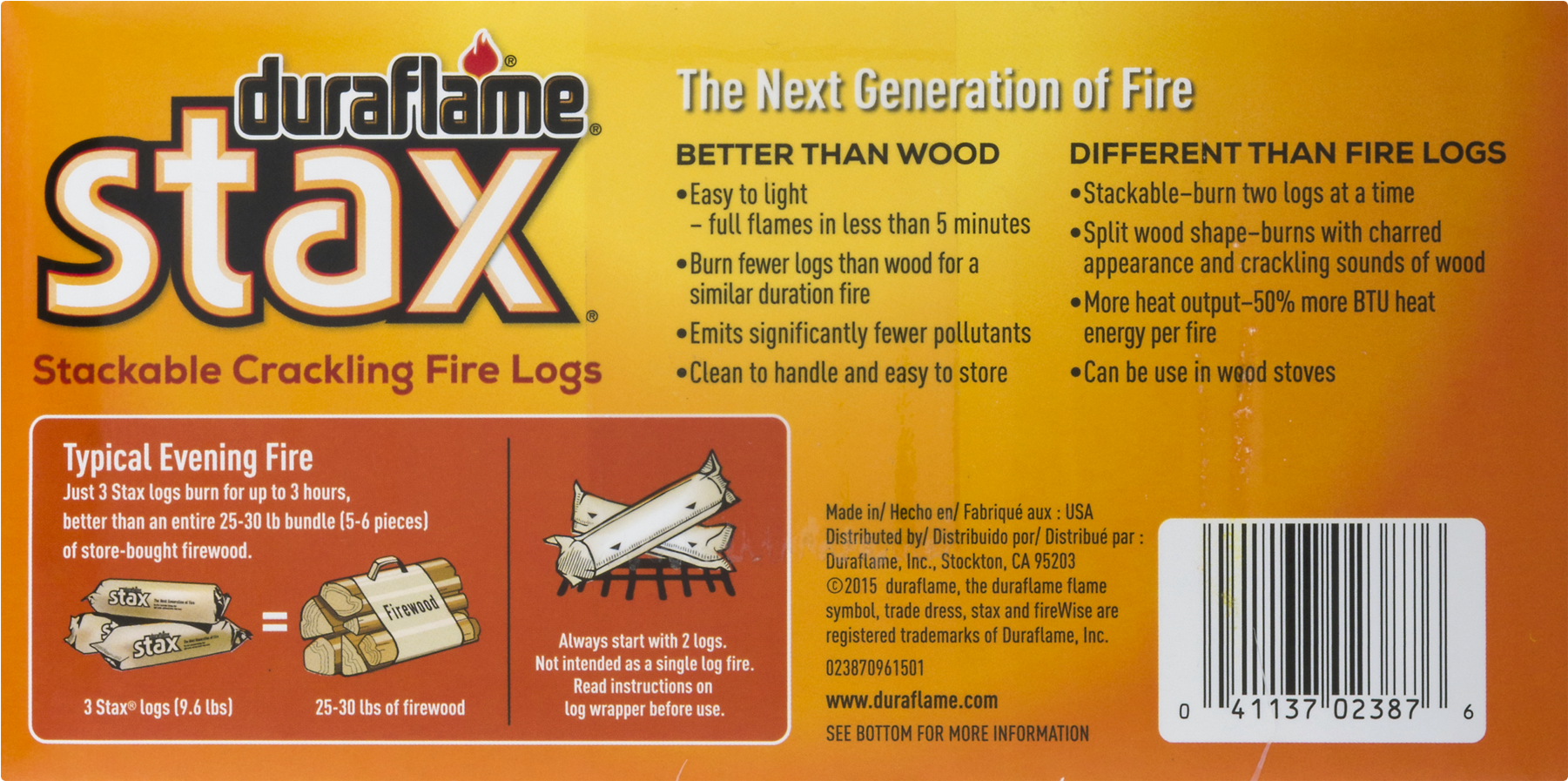 Duraflame® Stax® Stackable Crackling Firelogs Indoor-outdoor, - Duraflame Stix Multi Use Firestarters 4/12/2.5oz (1800x1800), Png Download
