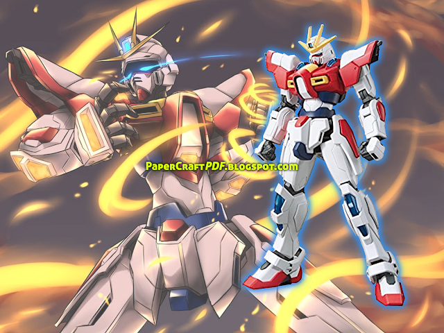 Download Bg-011b Build Burning Gundam Papercraft Model - 1/144 Scale Hgbf Build Burning Gundam (640x480), Png Download