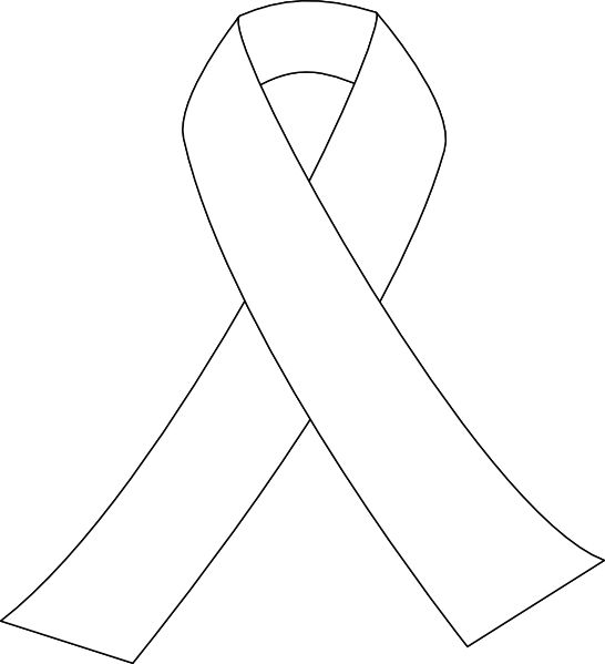 Lung Cancer Ribbon - White Cancer Ribbon Png (546x599), Png Download