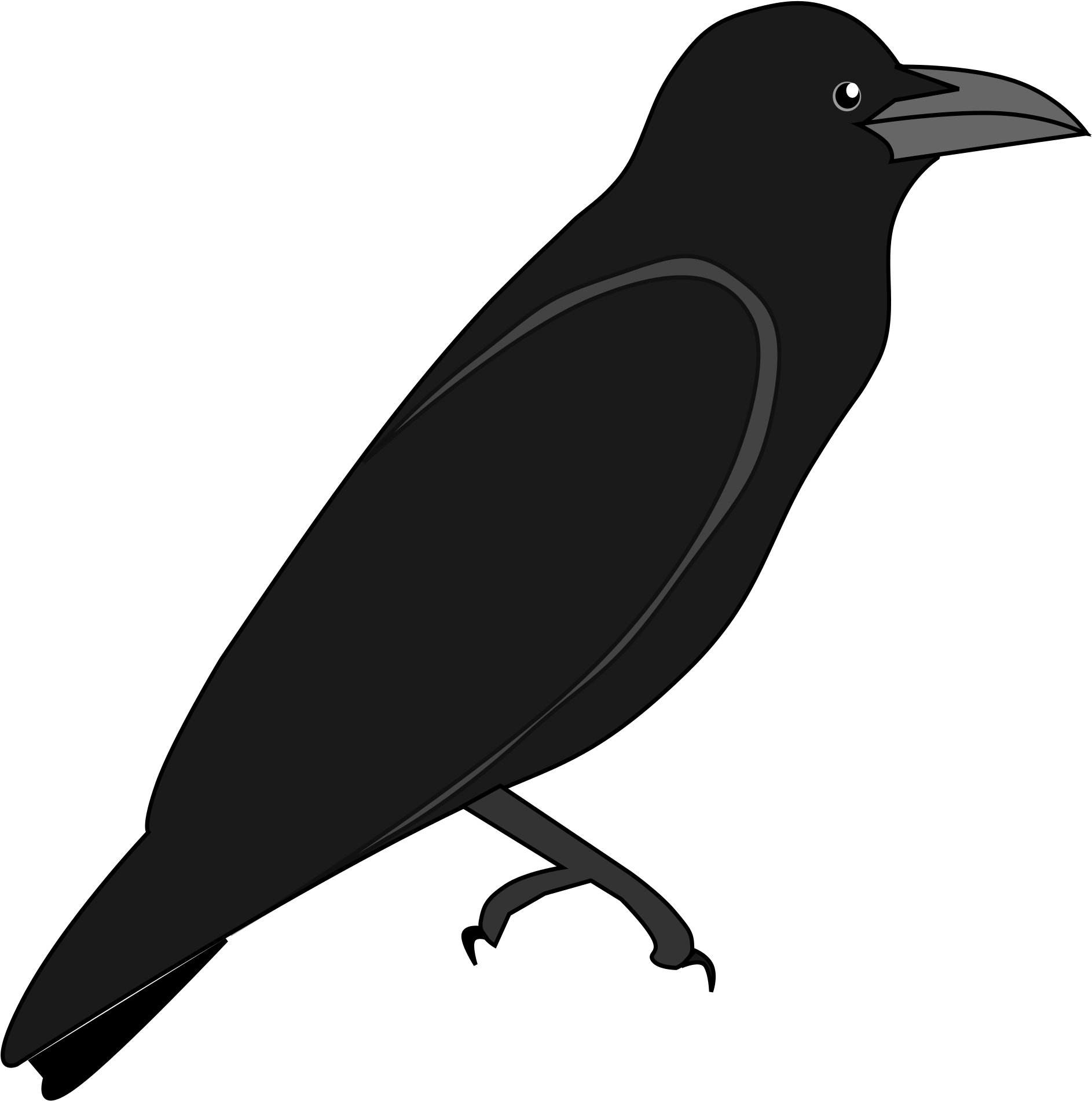 Crow Png Library Black Thing Huge - Outline Of A Crow (2000x2065), Png Download