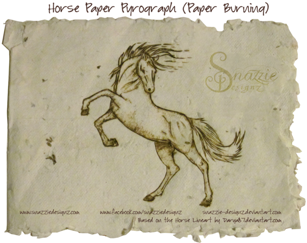 Horse Paper Pyrograph By Snazzie-designz On Deviantart - Horse (1003x796), Png Download