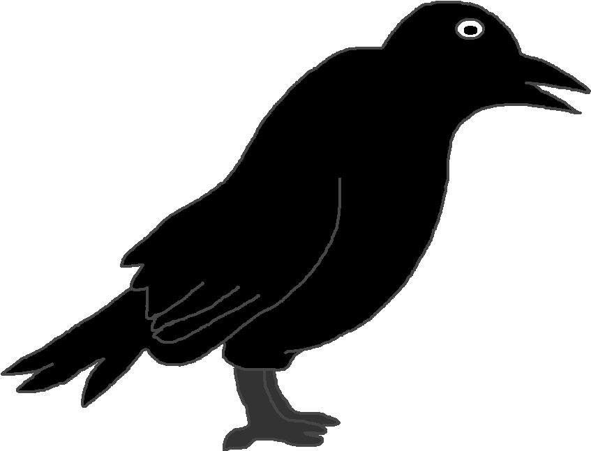 Outline Picture Of Crow (861x662), Png Download