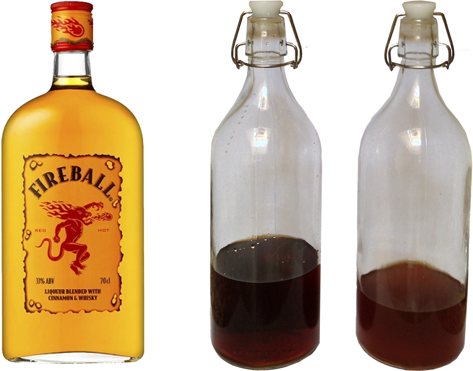 #howto Make Fireball Whiskey At Home We Just Got Some - 1 Liter Fireball Cinnamon Whisky (1082x800), Png Download
