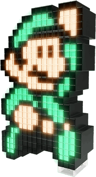 Luigi Pixel Pals 8-bit Light Up Decoration - Pixel Pals Nintendo Mario (600x600), Png Download