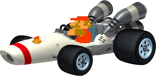 Mario Kart 7 8-bit Mario - Characters From Mario Kart 8 Metal Mario (620x303), Png Download