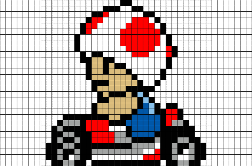 Pixel Art Mario Kart (880x581), Png Download