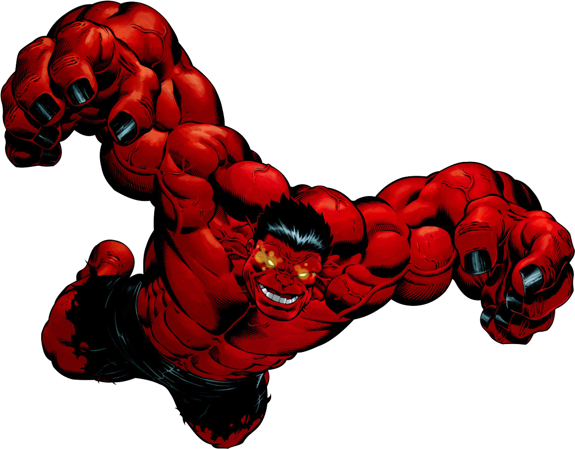 Hulk Clipart Ultimate Red - Red Hulk Comic Png (1392x1080), Png Download
