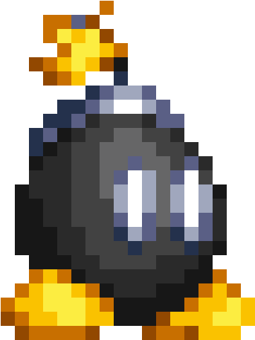 Pixel Art Mario Bob - 8 Bit Bomb Omb (500x570), Png Download