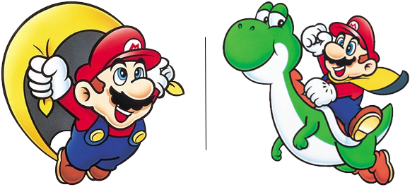 Cape Mario - Super Mario World Png (628x271), Png Download