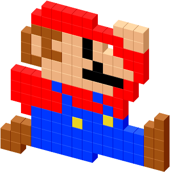 View Favicon On T-shirt - Pixel Mario (340x431), Png Download