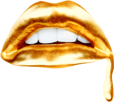 Gold - Gold Lips (500x750), Png Download
