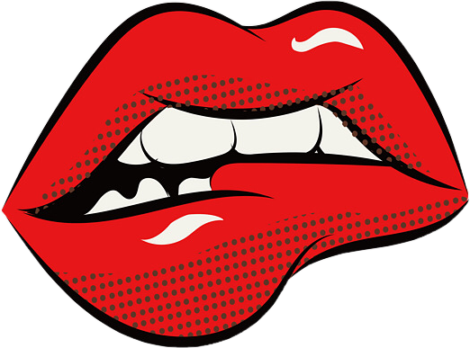 Lips Sticker - Pop Art Lips Png (522x387), Png Download