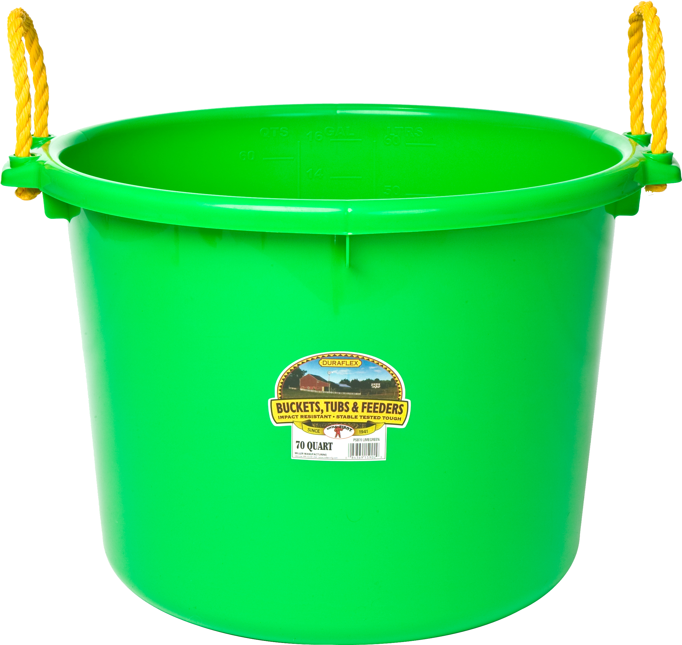 Buckets Fehrway Feeds Livestock - Miller Mfg Muck Tub 70 Quart Black (2446x2328), Png Download