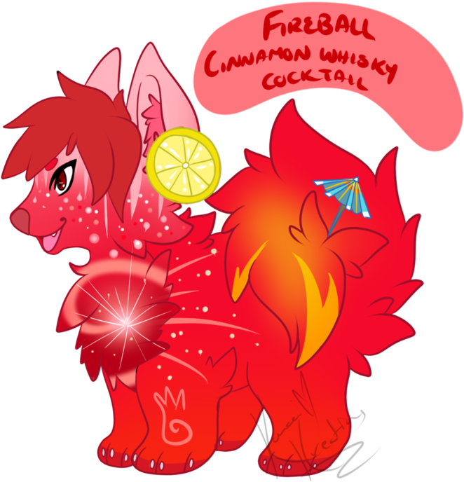 Custom Cinnamon Whisky Cocktail By Konoei Kreations - Fireball Cinnamon Whisky (848x942), Png Download