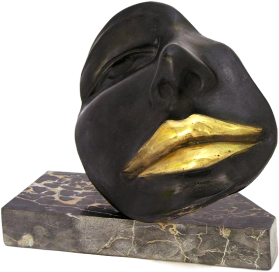 Black Sexy Bronze Sculpture Of A Partial Face With - Sculpture (600x600), Png Download