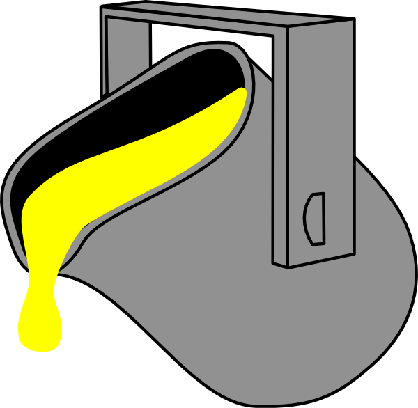 Transparent Library Yellow Clip Art At Clker Com Vector - Drawing Of A Melting Pot (600x586), Png Download