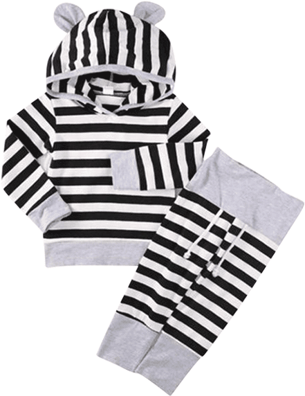 Petite Bello Clothing Set 0-6 Months Black Stripes - Calça Listrada Para Bebe (600x600), Png Download