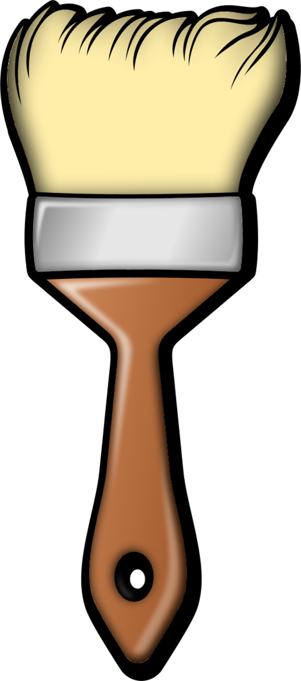 Graphic Transparent Stock Clip Art Black And White - Paint Brush Cut Out (600x1358), Png Download