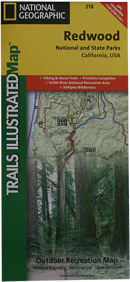 National Geograhic Trail Map Of Redwood National And - National Geographic Trails Illustrated Map Redwood (300x580), Png Download