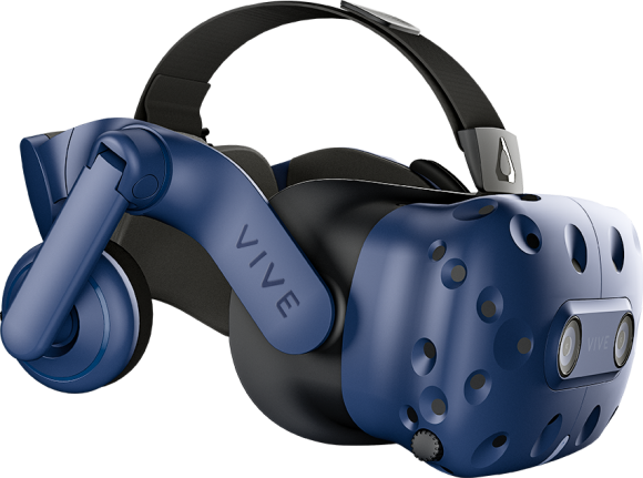 Similar To The Htc Vive, It Has A Refresh Rate Of 90hz - Htc Vive Pro Blue Vr Glasses Incl. Motion Sensors (580x431), Png Download