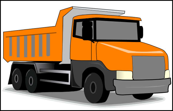 Clip Royalty Free Orange Truck - Orange Truck Clipart (600x386), Png Download