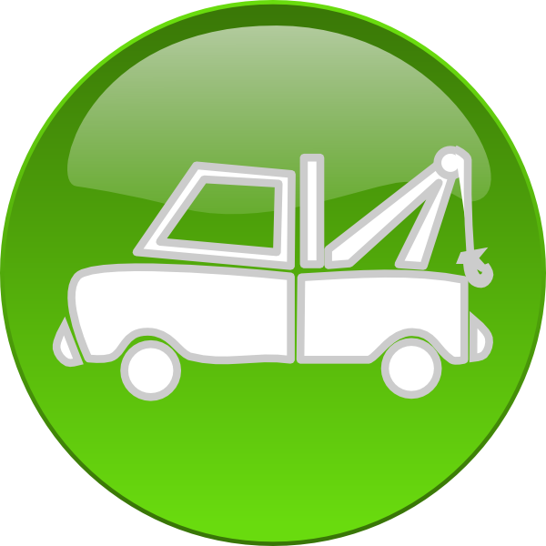 Tow Truck Button Svg Clip Arts 600 X 600 Px (600x600), Png Download